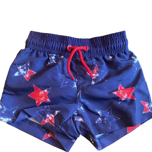 Tommy Bahama Kids Toddler Boy Patriotic Swim Top and Swim Trunks - Picture 3 of 7